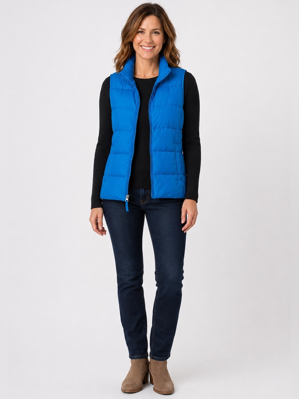 Lands’ End Turquoise Blue Quilted Puffer Vest Women’s Medium